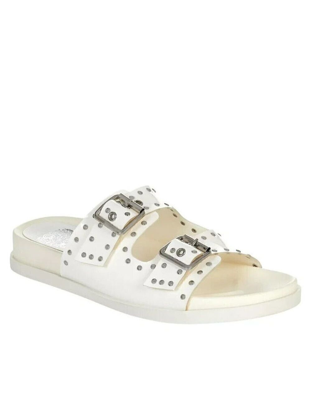 VINCE Camuto "Pavey" 2-band studded slide sandals Women size 8 Buckles
